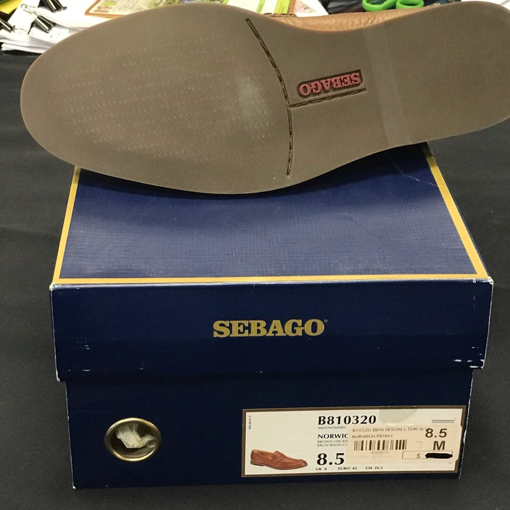 New sebago leather upper in original box